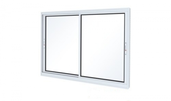Janela com Vidros de Correr Lateral c/ Duas Folhas Móveis sem grade 120 x 120 