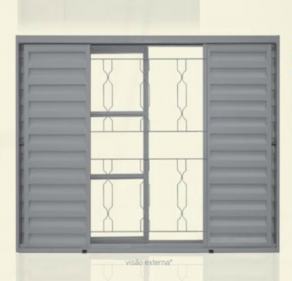 Janela c/ Veneziana de Correr e Grade Mosaico 120 x 120